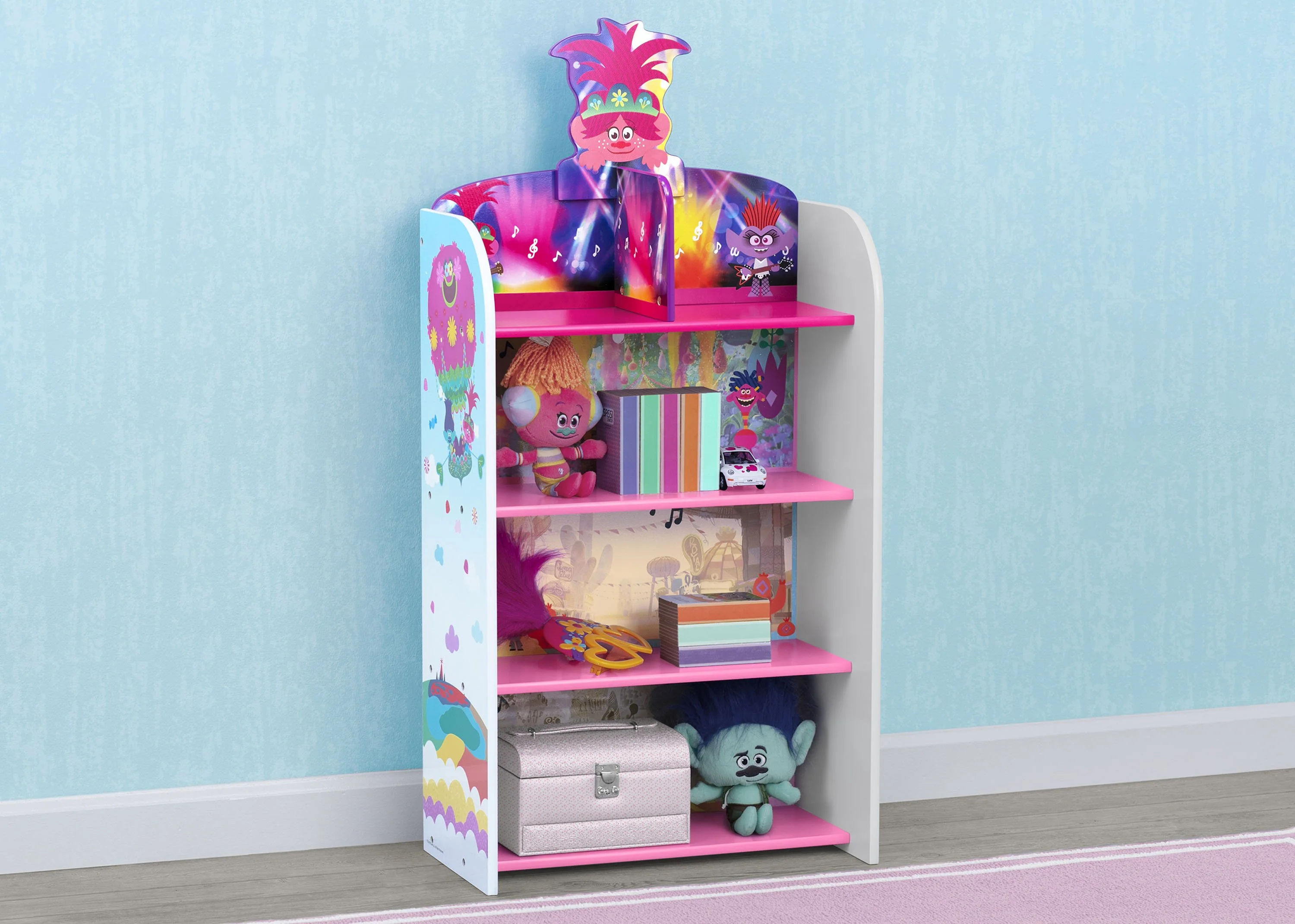 Trolls World Tour Wooden Playhouse 4-Shelf Bookcase - Image 2