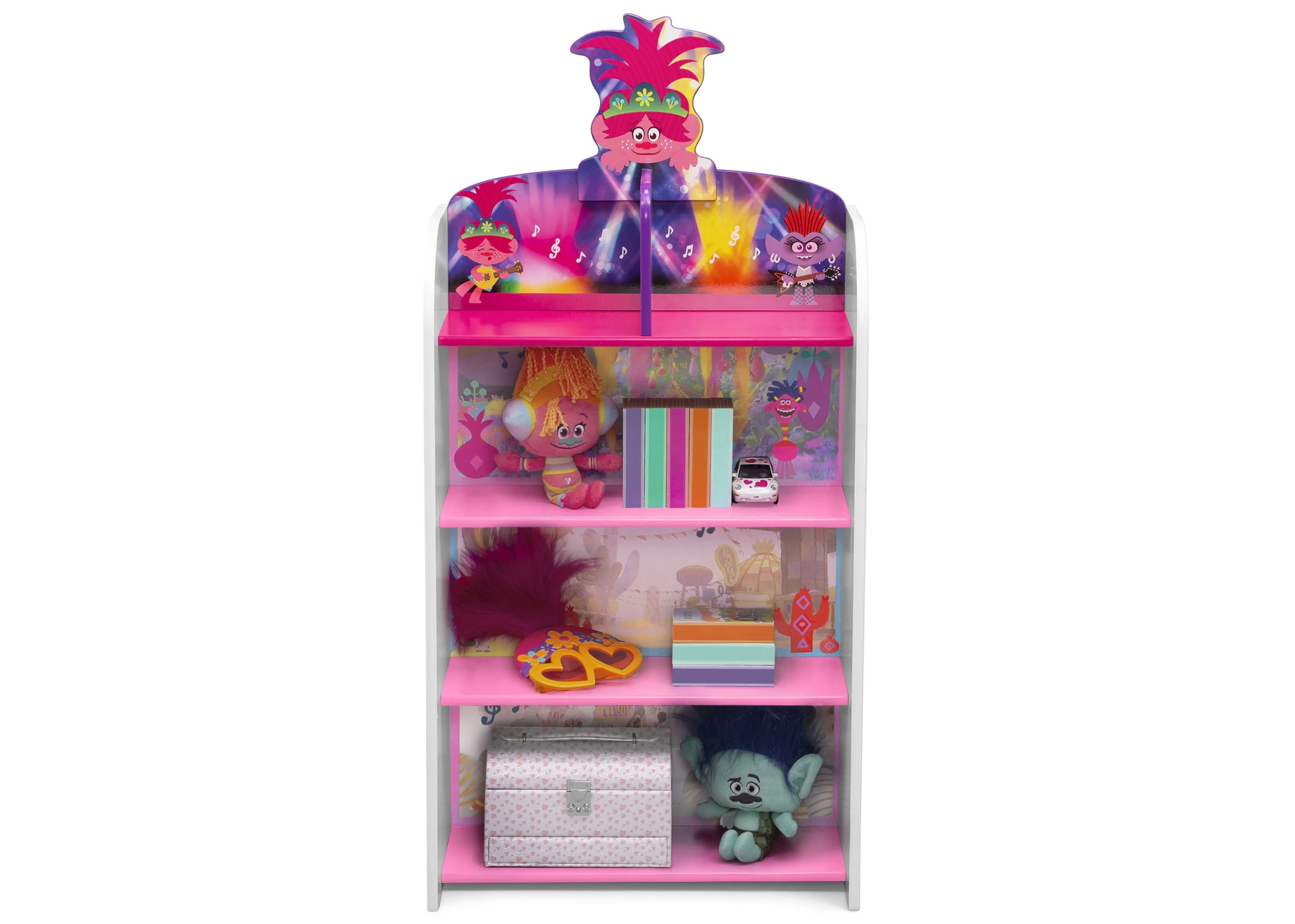 Trolls World Tour Wooden Playhouse 4-Shelf Bookcase - Image 3