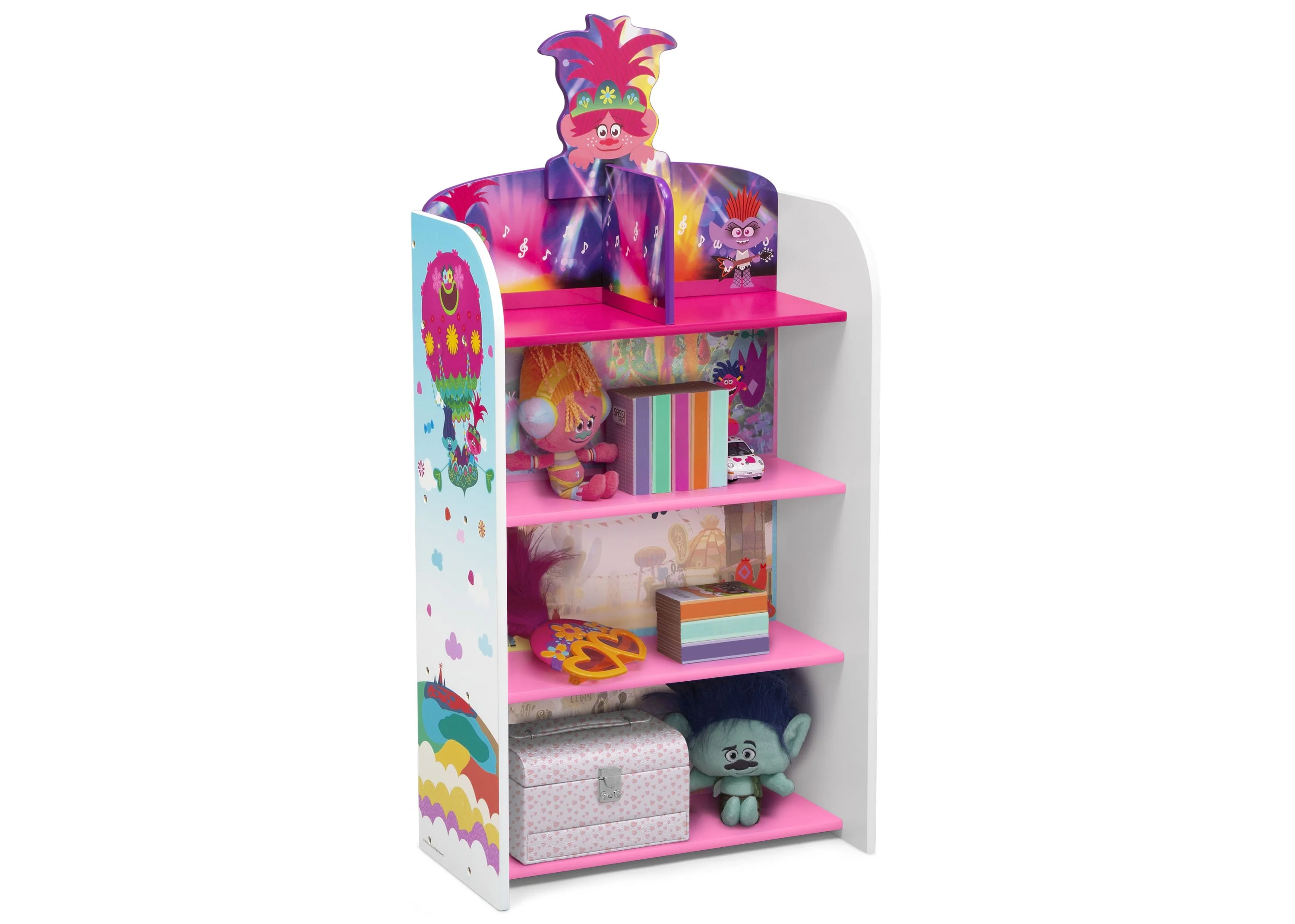 Trolls World Tour Wooden Playhouse 4-Shelf Bookcase - Image 4