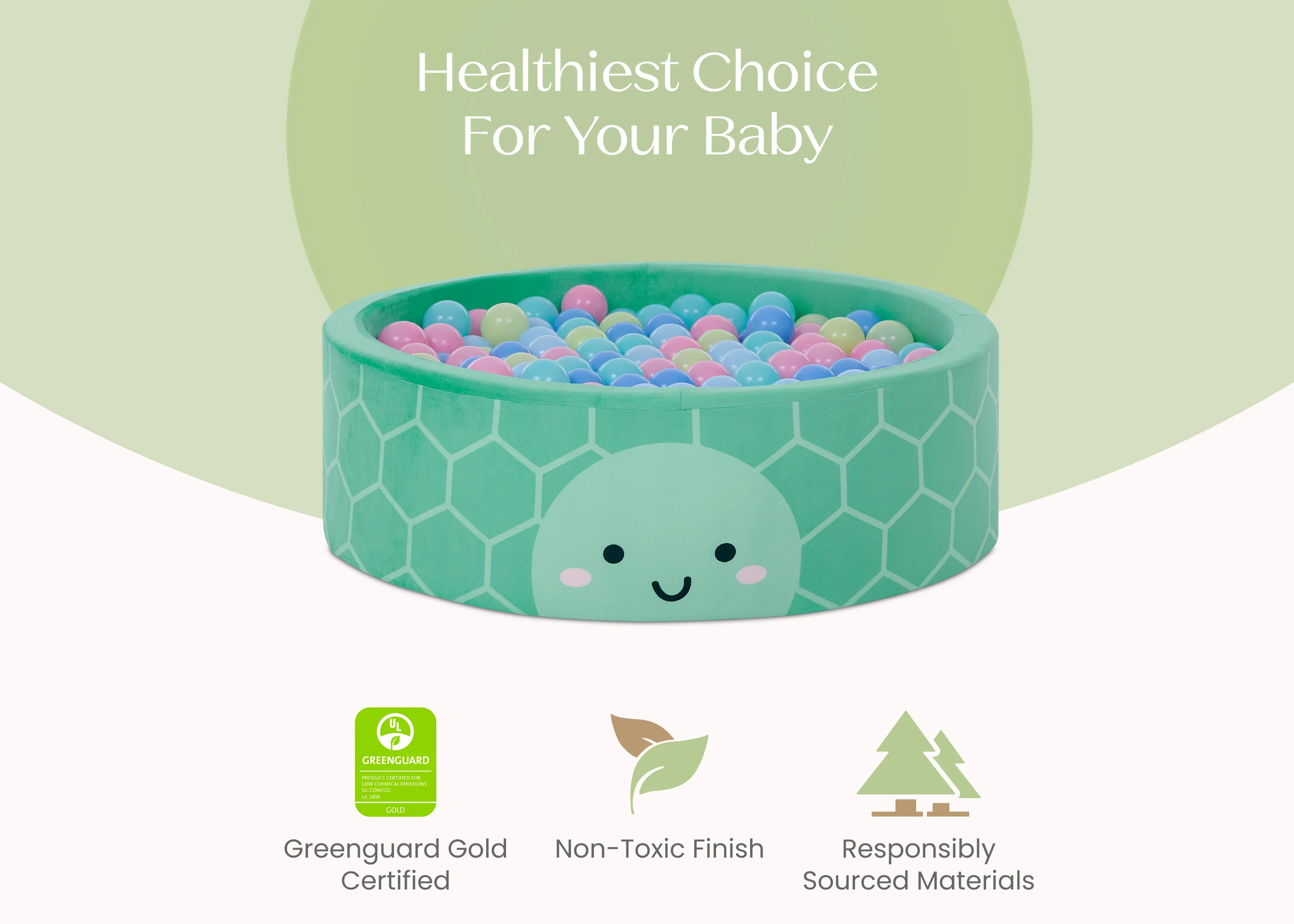 Turtle Soft Ball Pit with 50 Play Balls - Image 6