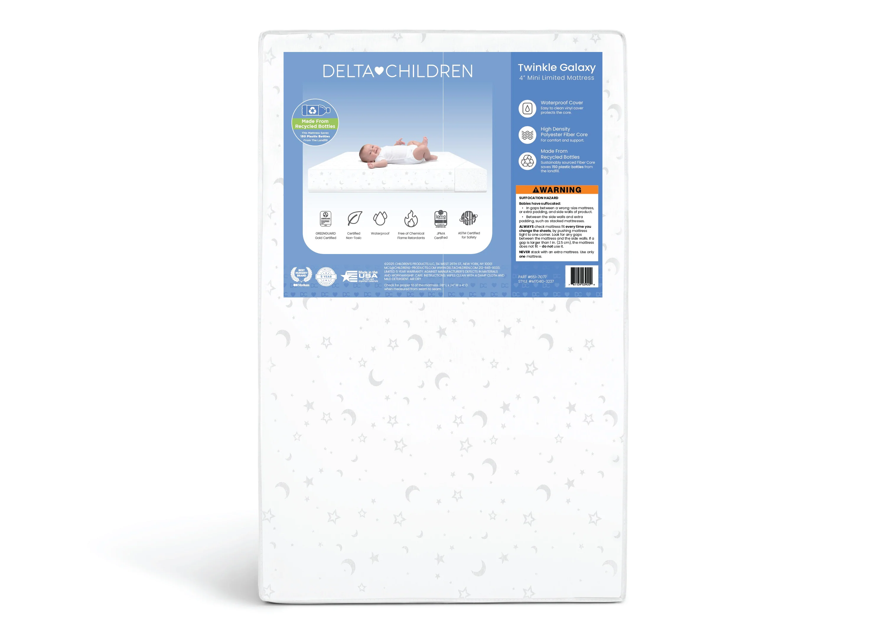Twinkle Galaxy Limited 4-inch Mini Crib Mattress