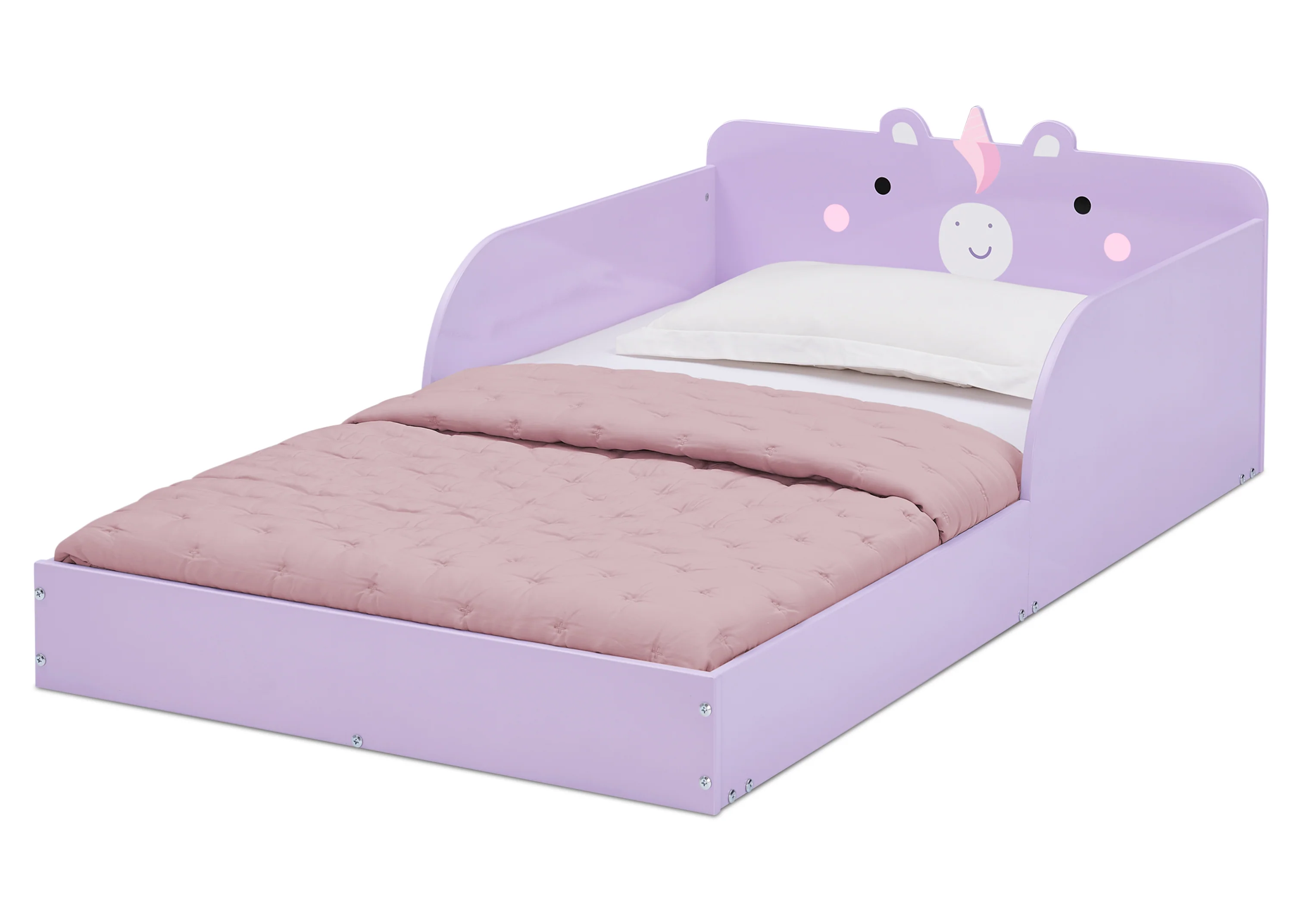 Unicorn Wood Floor Toddler Bed with Reusable Stickers - Image 9