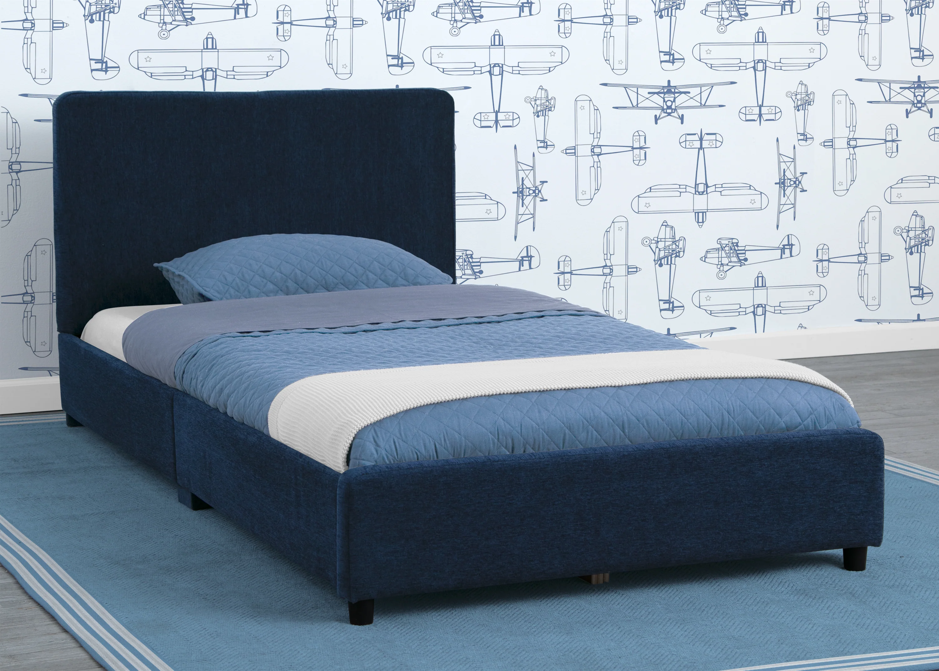 Upholstered Twin Bed with Headboard - Image 18