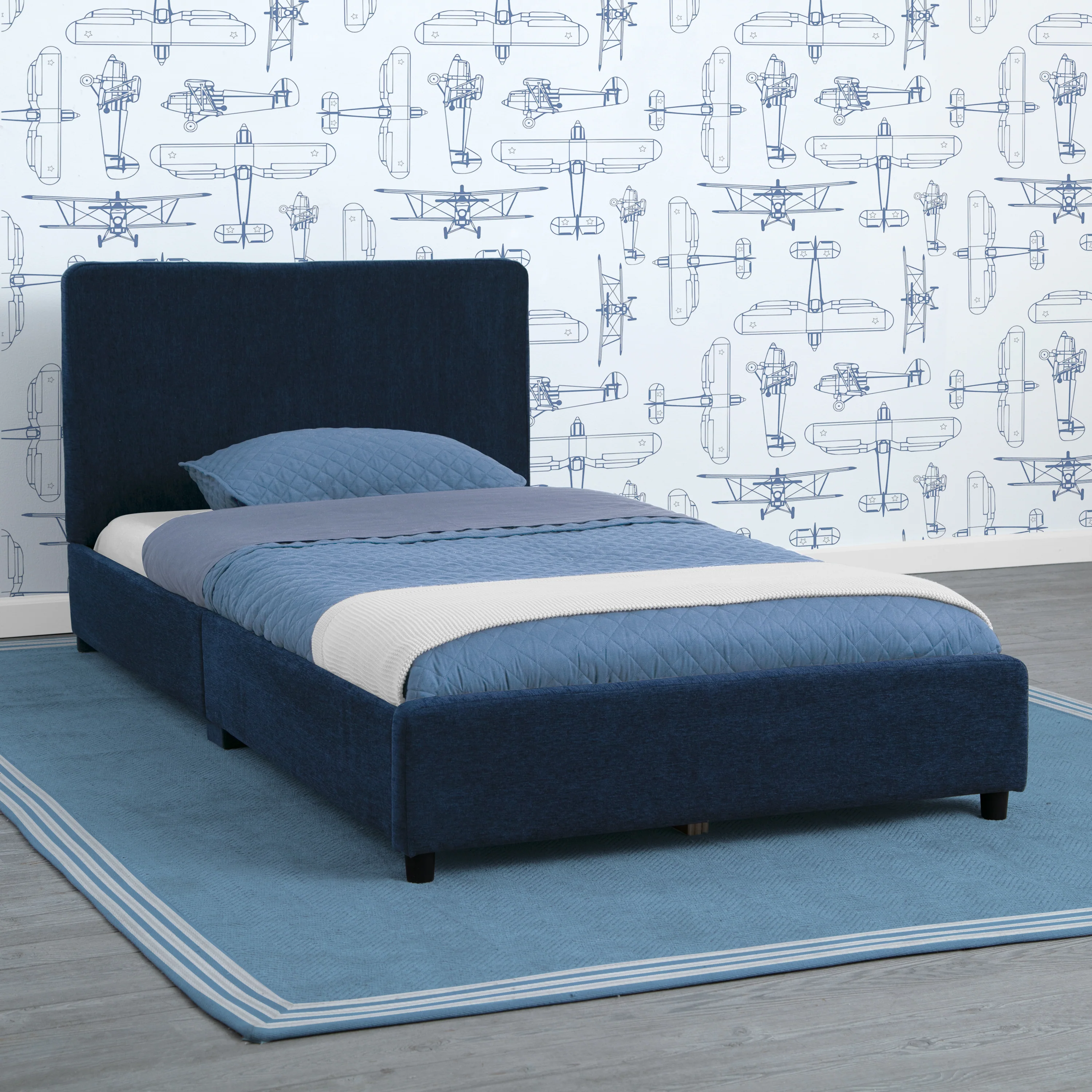 Upholstered Twin Bed with Headboard - Image 24