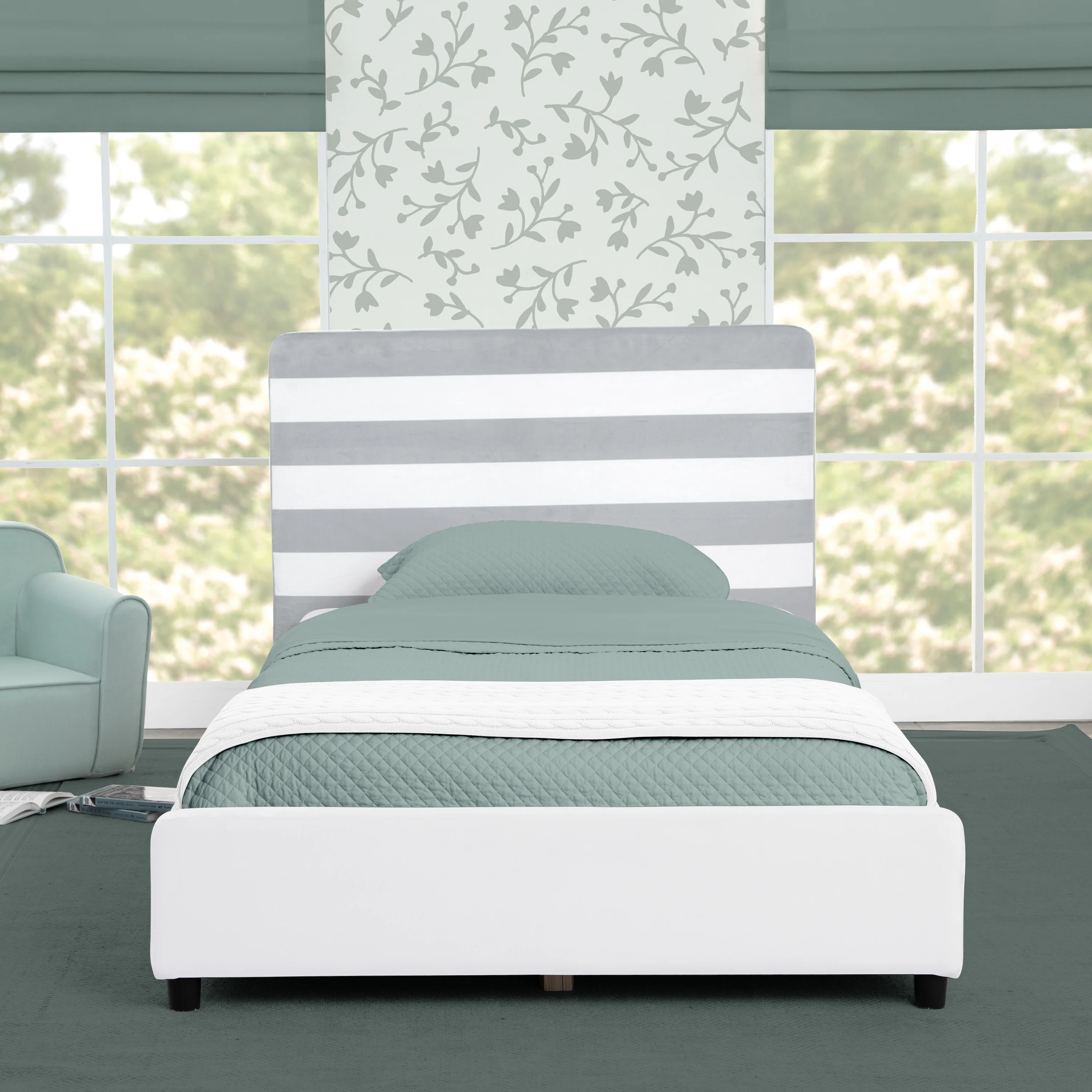 Upholstered Twin Bed with Headboard - Image 31