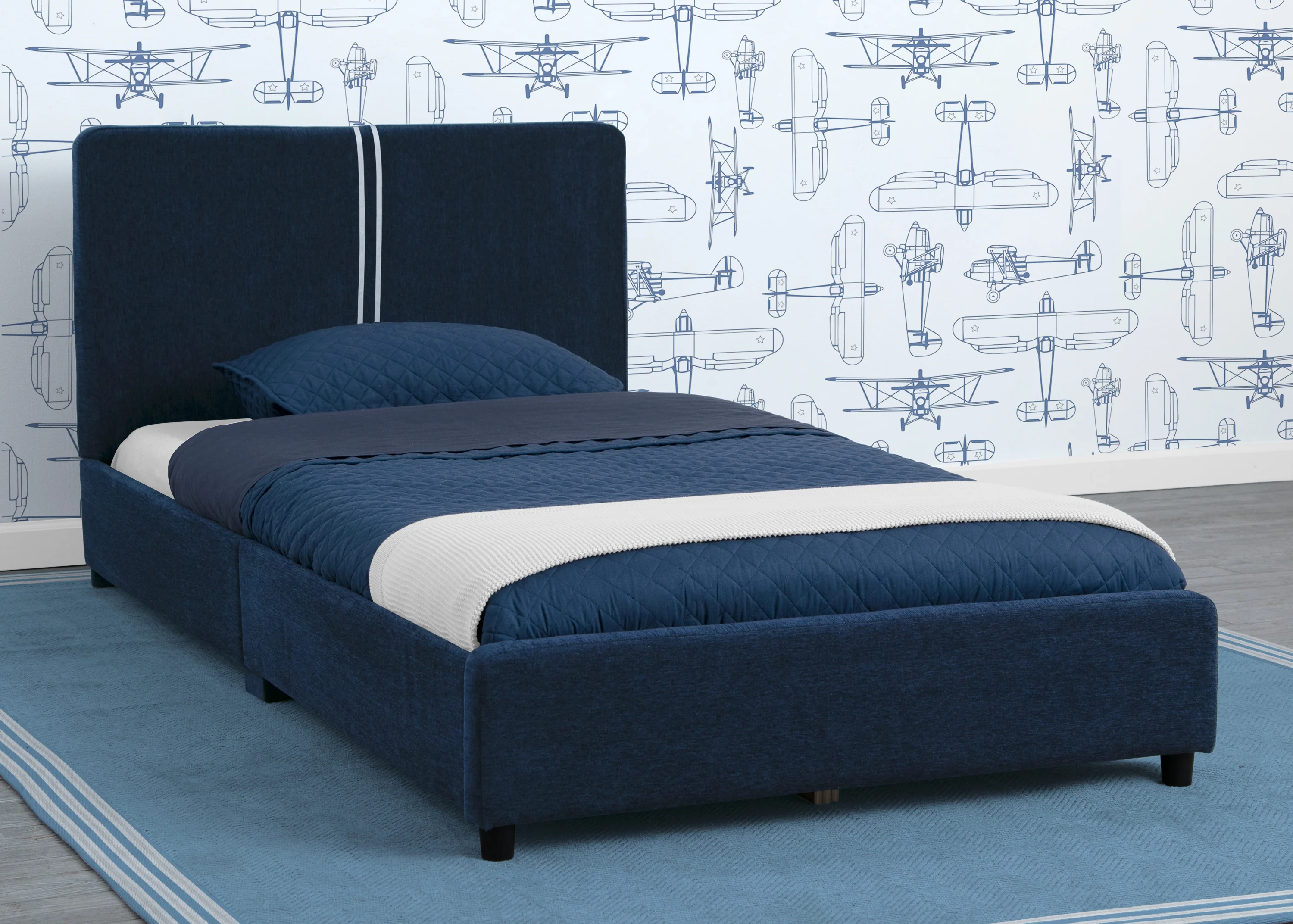 Upholstered Twin Bed with Headboard - Image 42