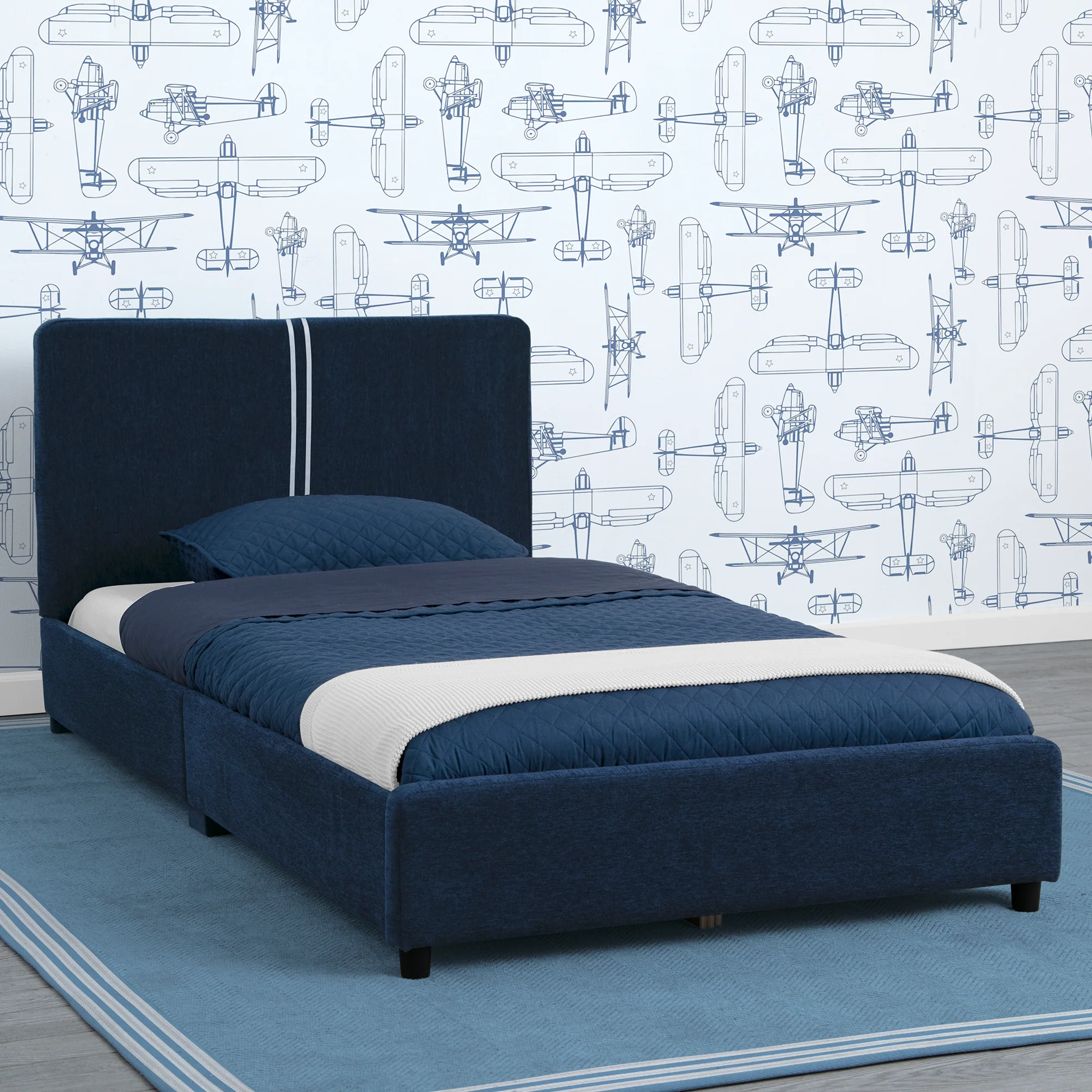 Upholstered Twin Bed with Headboard - Image 50