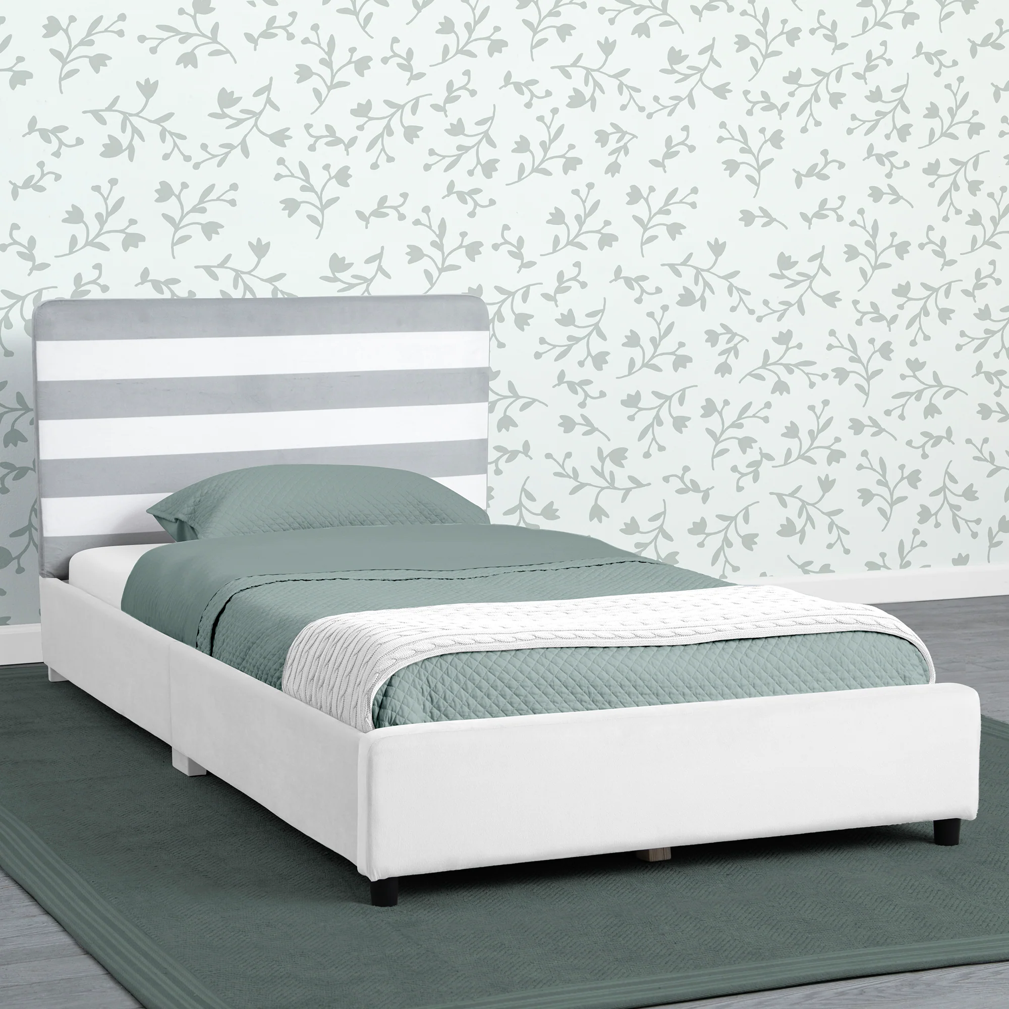 Upholstered Twin Bed with Headboard - Image 52