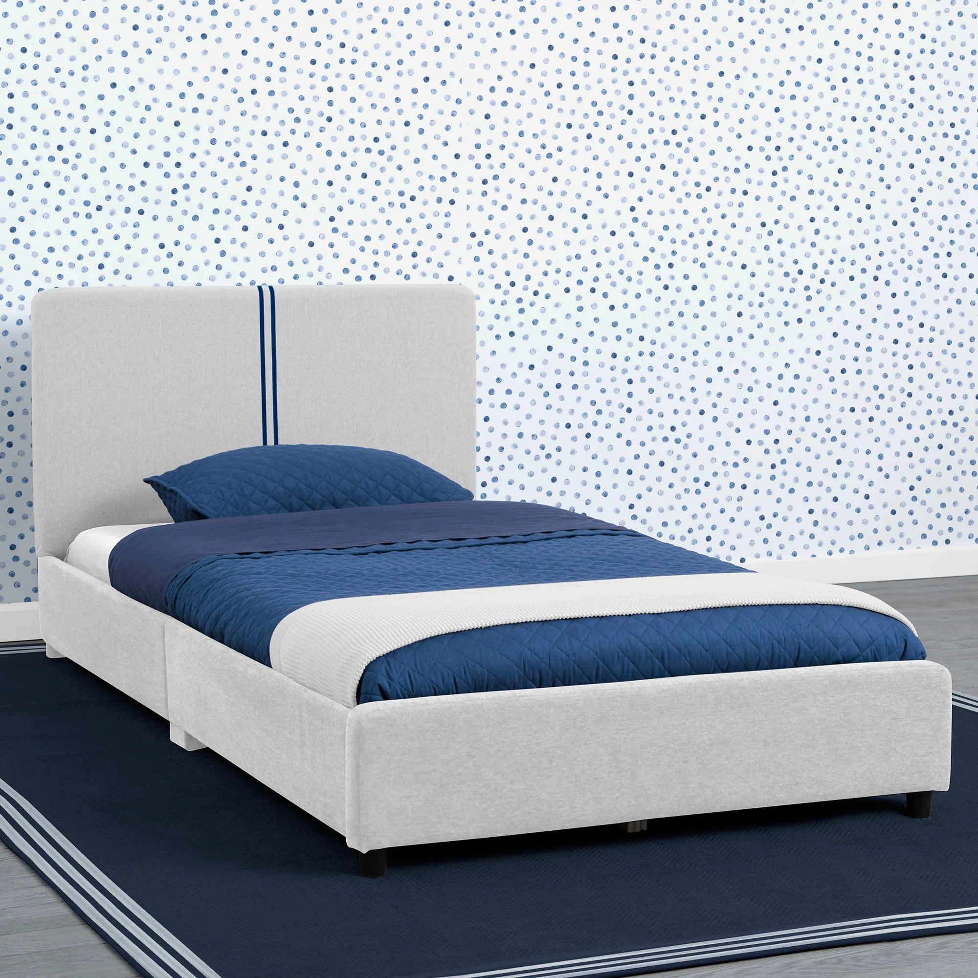 Upholstered Twin Bed with Headboard - Image 53