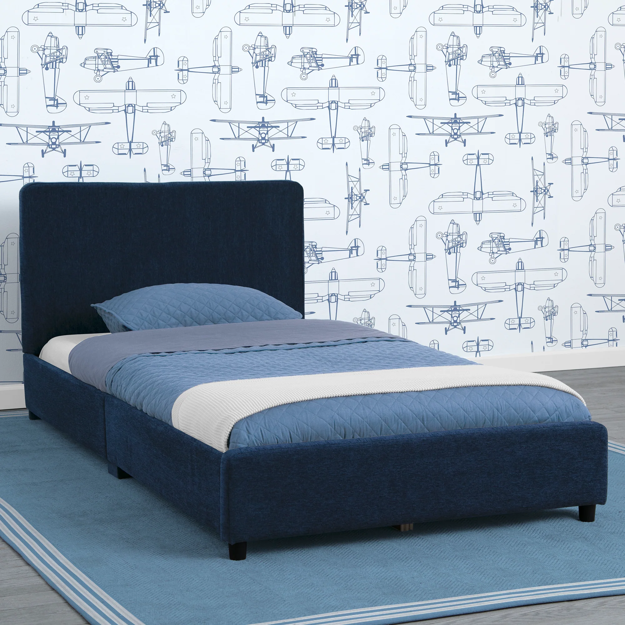 Upholstered Twin Bed with Headboard - Image 54