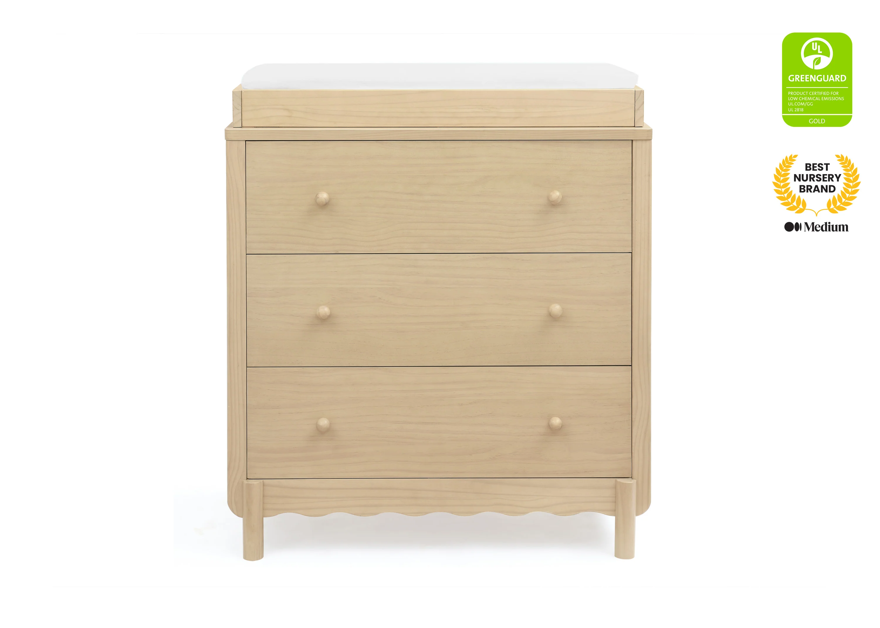 William 3 Drawer Dresser with Changing Top and Interlocking Drawers - Image 10