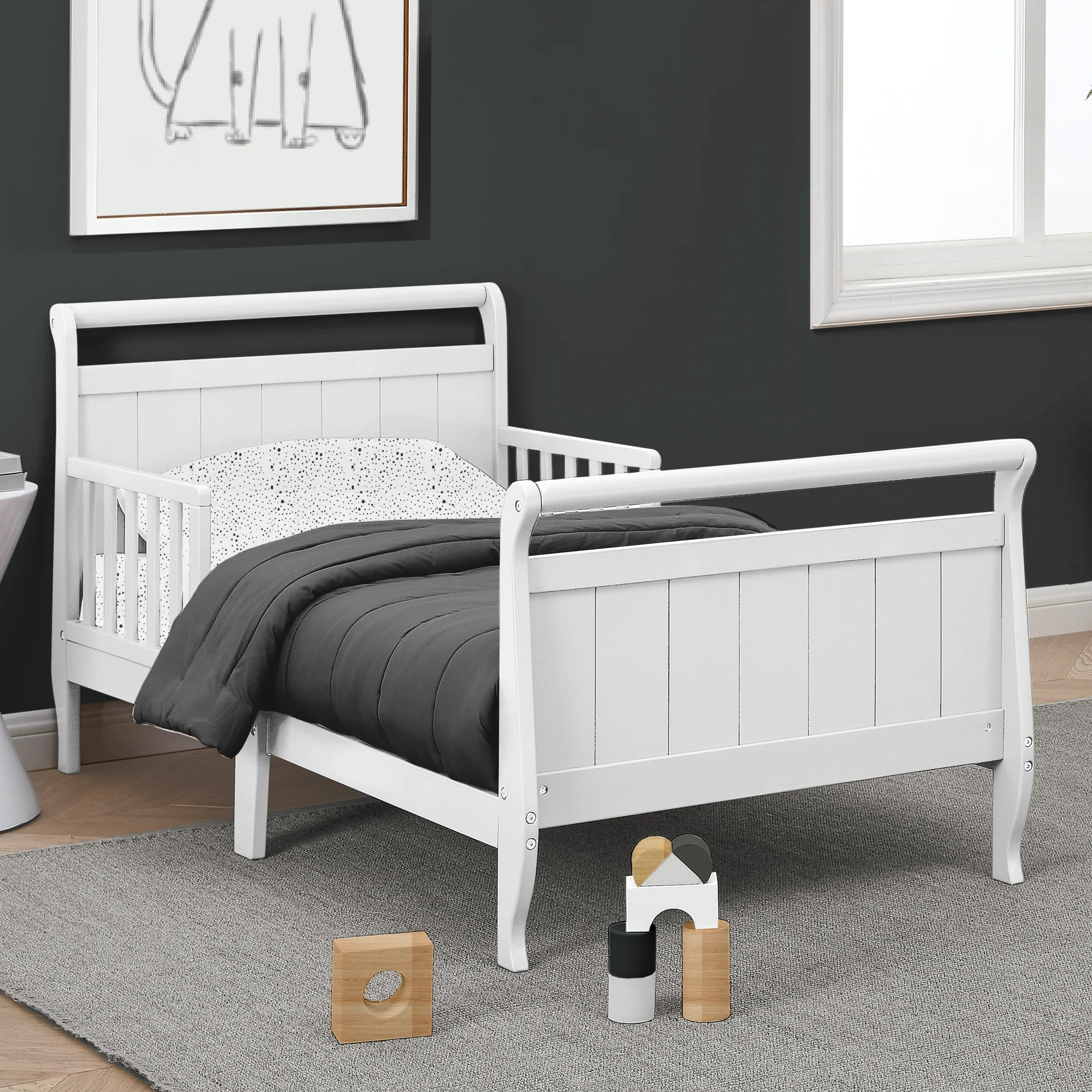 Wood Sleigh Toddler Bed - Image 9