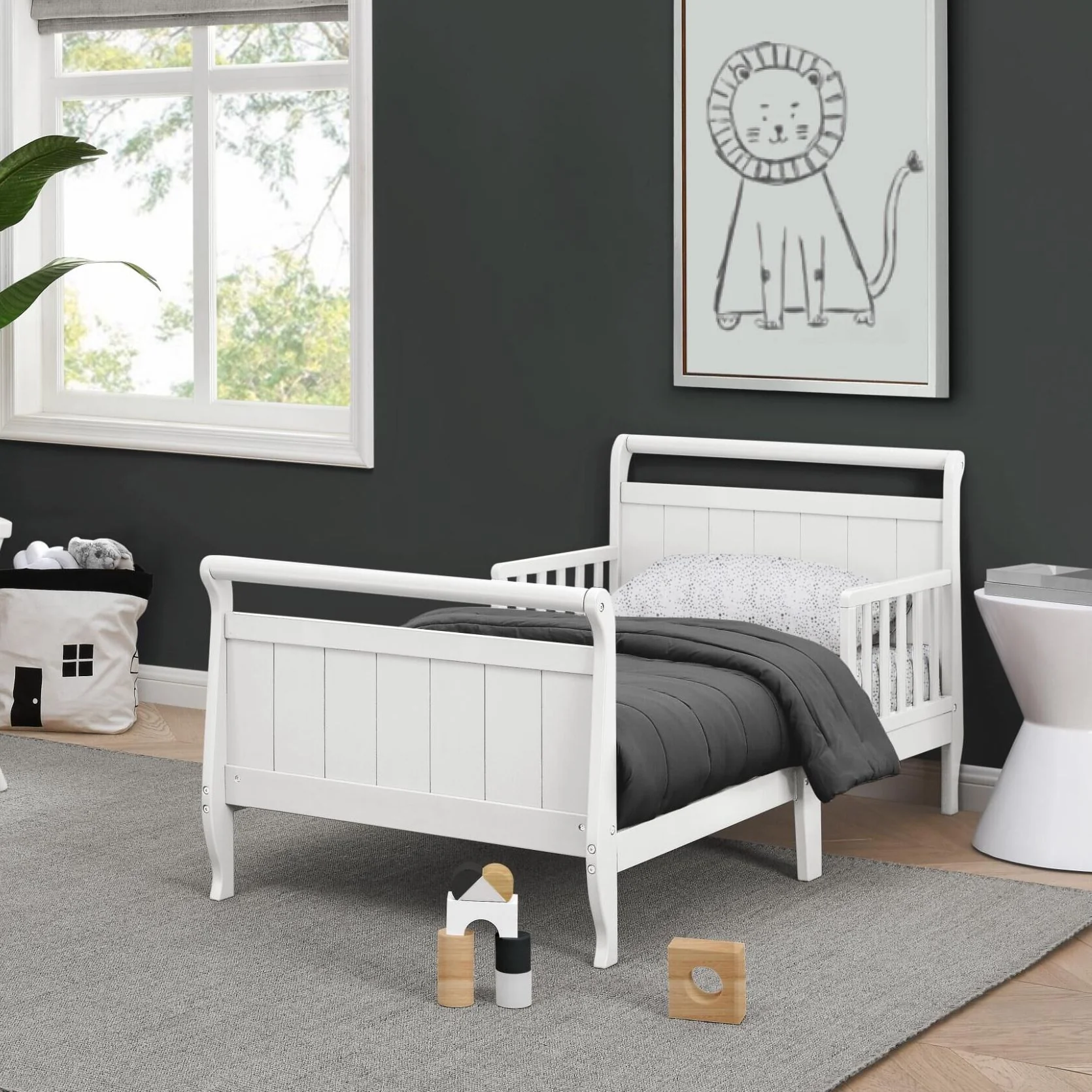 Wood Sleigh Toddler Bed - Image 4