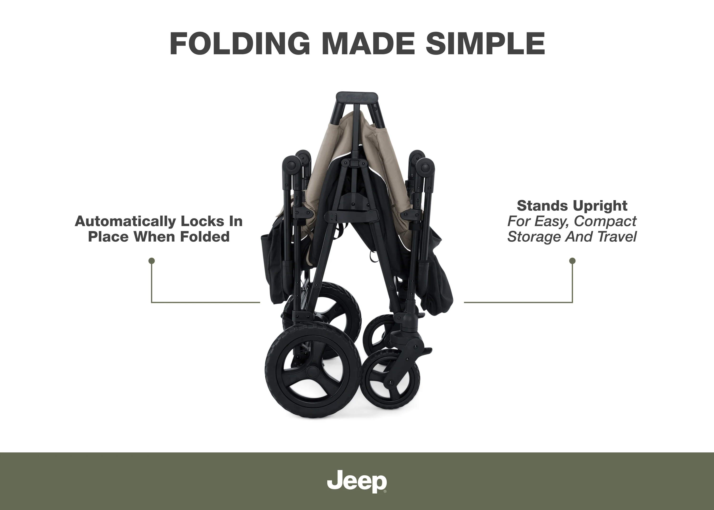 Jeep Wrangler Mojave All-Terrain 2-Seater+ Stroller Wagon with Built-In Standing Board - Image 7